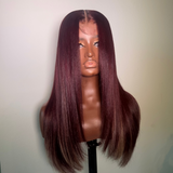 Glue-less Burgundy Raw Indian Wig | 3x6 Closure Wig